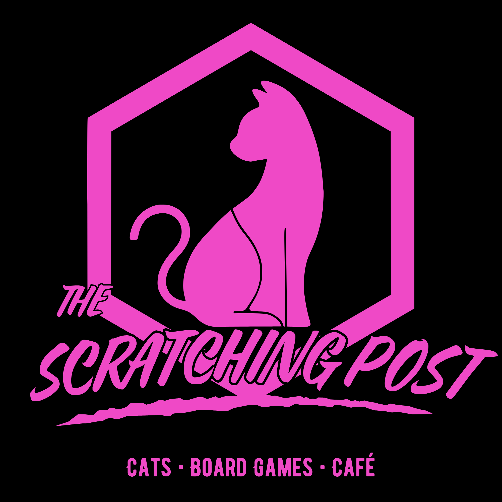 The Scratching Post - Cats - Boarrd Games - Cafe - Champaign, IL - a picture of a cat inside of a hex tile